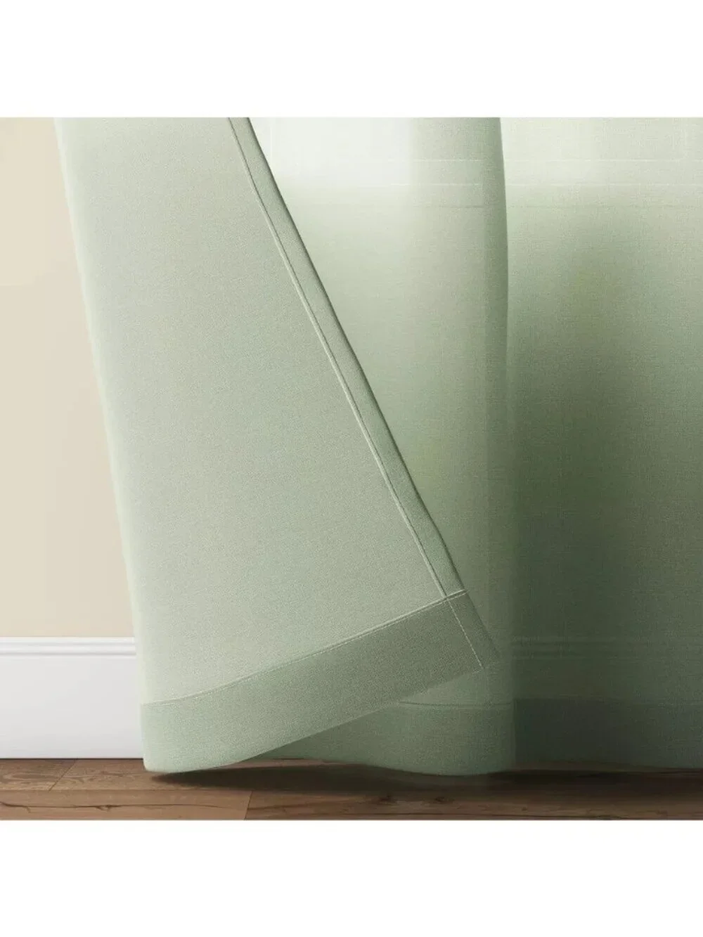 Threshold Farrah Light Filtering Sage Green Single Curtain Panel 54